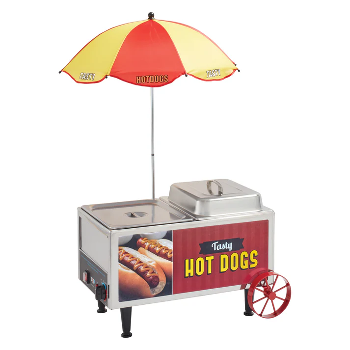BenchmarkUSA Hot Dog Steamer Mini Cart with Umbrella