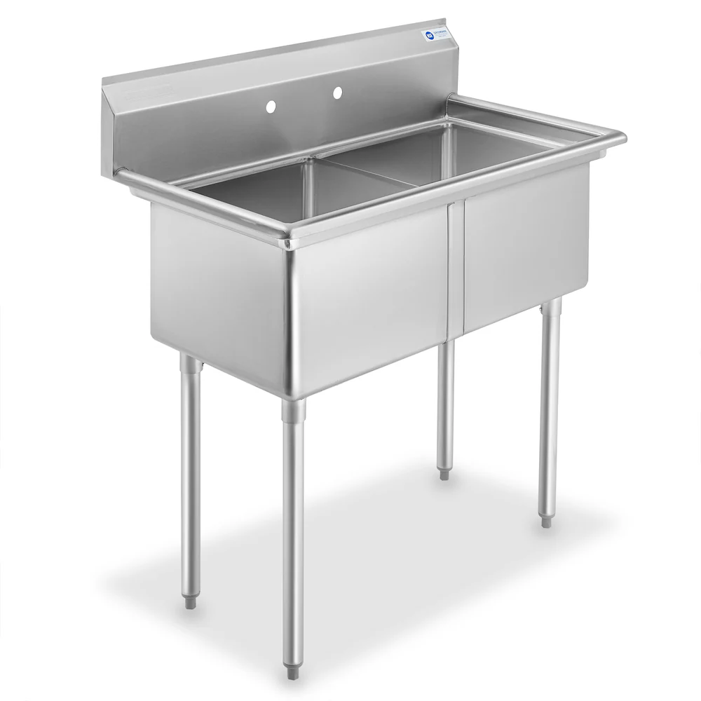 18GA.304S/S Sink, Galvanized Leg and Socket, Plastic Bullet Feet    / 18" x 18" x 12" / 2