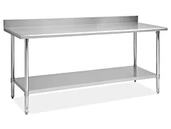 L & J Worktable w/ Backsplash B5SG24 / 108 / 24 / 36
