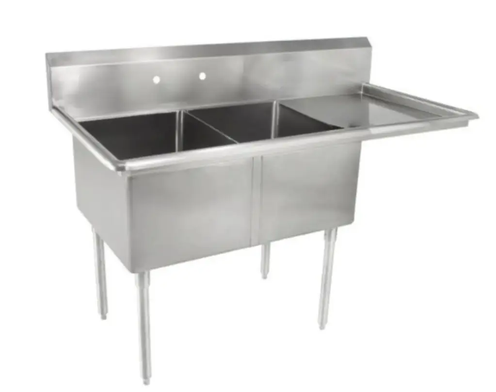L&J LJ2424-2R 57" 2 Compartment Sinks  / Right Drainboard