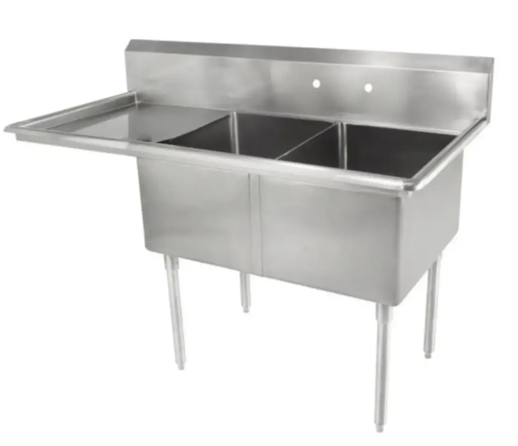 L&J LJ2020-2L 63" 2 Compartment Sink / Left Drainboard