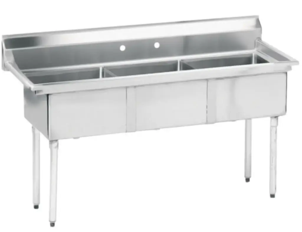 L&J LJ1014-3 35" 3 Compartment Sink / No Drainboard