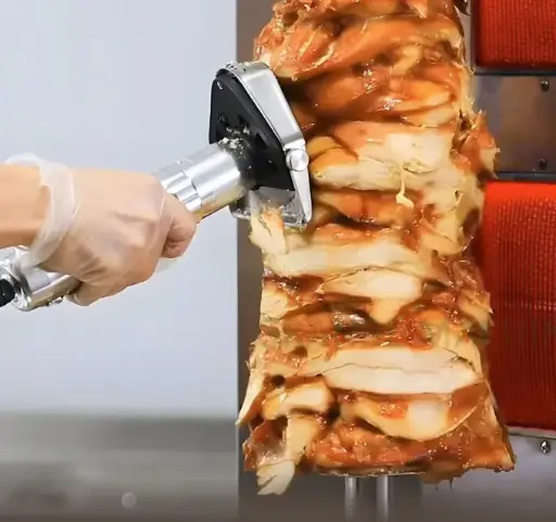 [KS80S] Electric Stainless Steel KS80S Straight Kebab Slicer Shawarma Doner Cutter with Adjustable Thickness