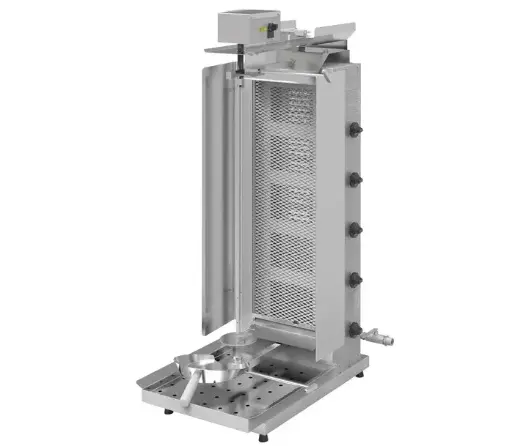 [PDG105MN] Inoksan PDG105MN Natural Gas / Field Convertible Gyro Machine / 5 Double Vertical Broiler with Mesh Shield - 212 lb. Capacity 