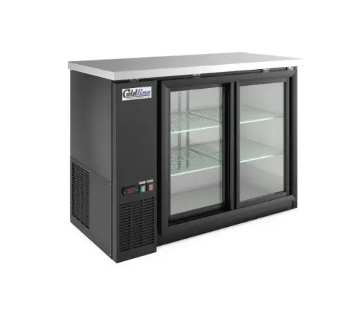 [CBB-48G-SL] Coldline CBB-48G-SL 48" Sliding Glass Door Back Bar Cooler, Black 