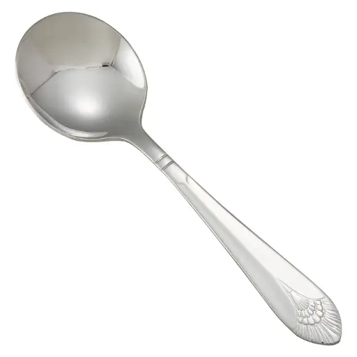[0031-04] Peacock Bouillon Spoon, 18/8 Extra Heavyweight