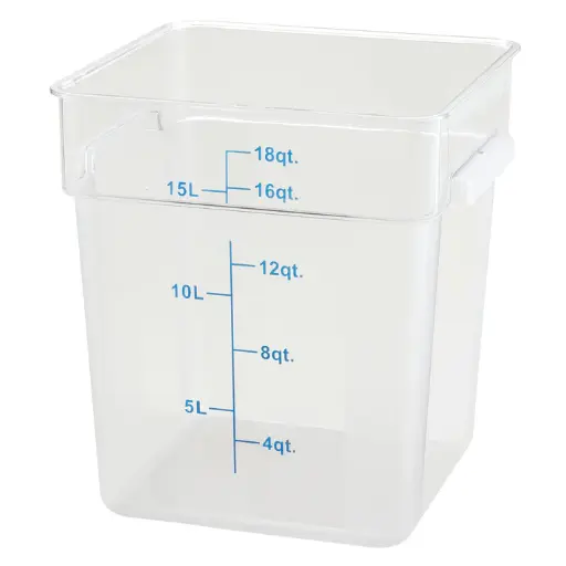 [PCSC-18C] Square Storage Container, Clear Polycarbonate - 18 Quart