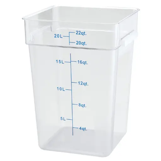[PCSC-22C]  Square Storage Container, Clear Polycarbonate - 22 Quart