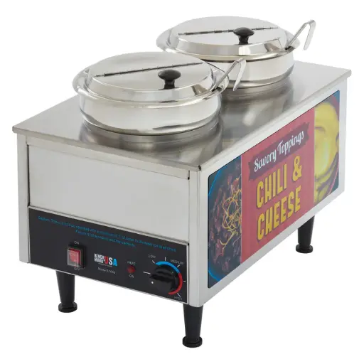 [51072A] BenchmarkUSA "Chili & Cheese" Food Warmer - 2 Ladles, 2 Lids