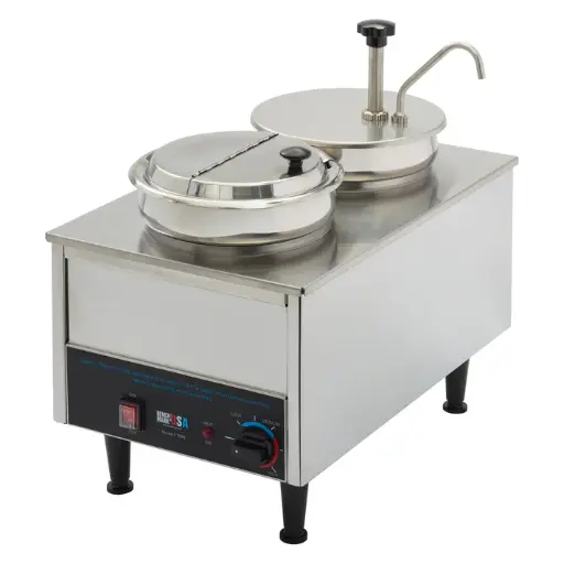 [51073P]  BenchmarkUSA Dual-Well Food Warmer - 1 Pump, 1 Ladle, 1 Lid