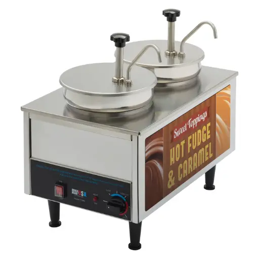 [51074H] BenchmarkUSA "Hot Fudge & Caramel" Food Warmer - 2 Pumps