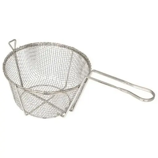[FBRS-11]  Round 6mm Mesh Wire Fry Basket - 10-7/16" Dia