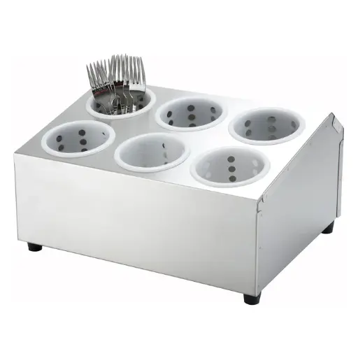 [FC-6H] Stainless Steel Flatware Cylinder Holder, Six Holes