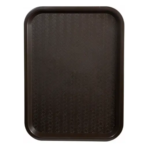 [FFT-1014B] High Quality Plastic Cafeteria Tray - 10" x 14", Brown
