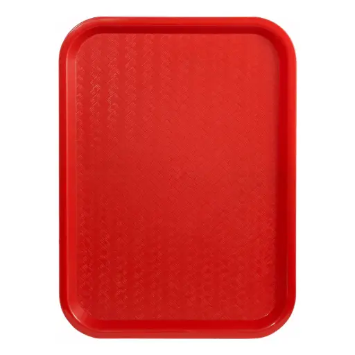 [FFT-1014R]  High Quality Plastic Cafeteria Tray - 10" x 14", Red 