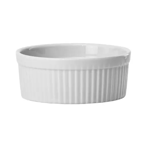[FRR-8] Fluted Ramekin, 8 oz. White Porcelain - Dozen - 