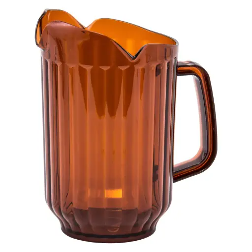 [WPCT-60A] 60 oz Triple-Spout Polycarbonate Pitcher, Amber