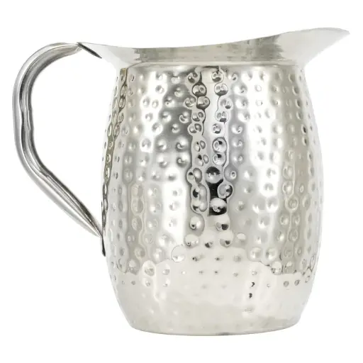 [WPB-3CH] 3 Qt Hammered S/S Bell Pitcher with Ice Guard