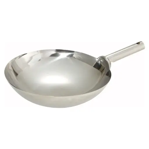 [WOK-16W] Stainless Steel Chinese Wok - 16", Welded