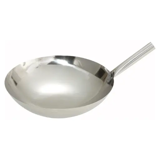 [WOK-14N] Stainless Steel Chinese Wok - 14", Nailed
