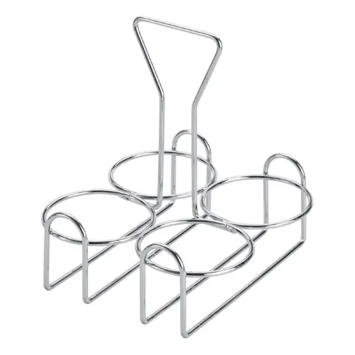 [WH-9] Chrome Plated 4-Ring Condiment Jar Rack