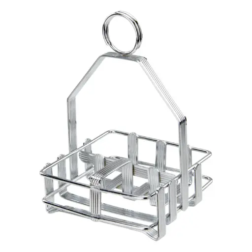 [WH-7] Chrome Plated Cruet Rack for Salt/Pepper Shaker &amp; Sugar Packets