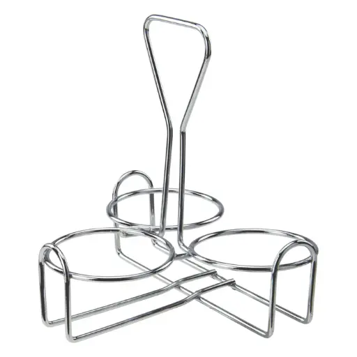 [WH-4] Chrome Plated 3-Ring Condiment Jar Rack