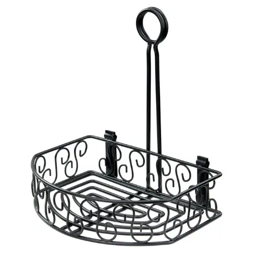[WBKH-6SB] 6-1/4" Flat-Back Wire Condiment Caddy with 8-1/4" Handle