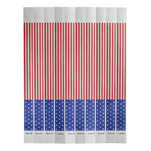 [WB-FLAG] Bar Maid Waterproof Tear-Free Wristbands - American Flag (500 Pieces/Pack)