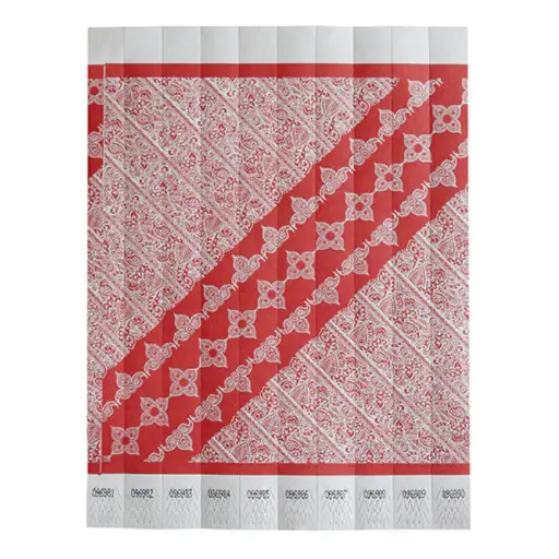 [WB-100R-D] Bar Maid Waterproof Tear-Free Wristbands - Red Pattern (500 Pieces/Pack)