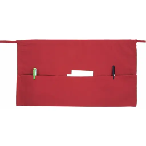 [WA-1221RED] 3-Pocket Waist Apron - Red