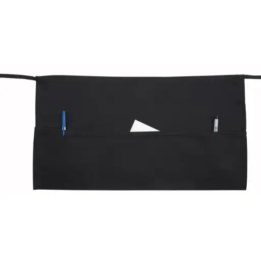 [WA-1221] 3 Pocket Waist Apron, Black