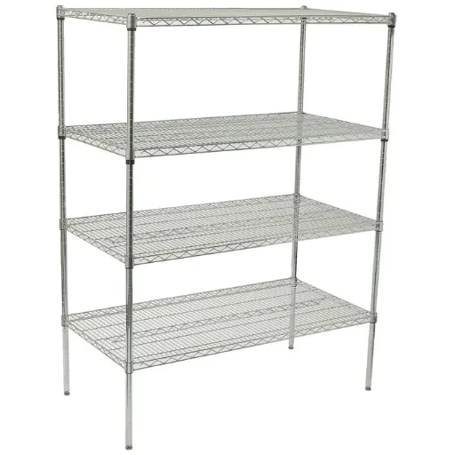 [VCS-2448] - 4-Tier Wire Shelving Set, Chrome-Plated - 24" x 48"