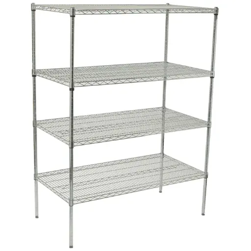 [VCS-1848] - 4-Tier Wire Shelving Set, Chrome-Plated - 18" x 48"