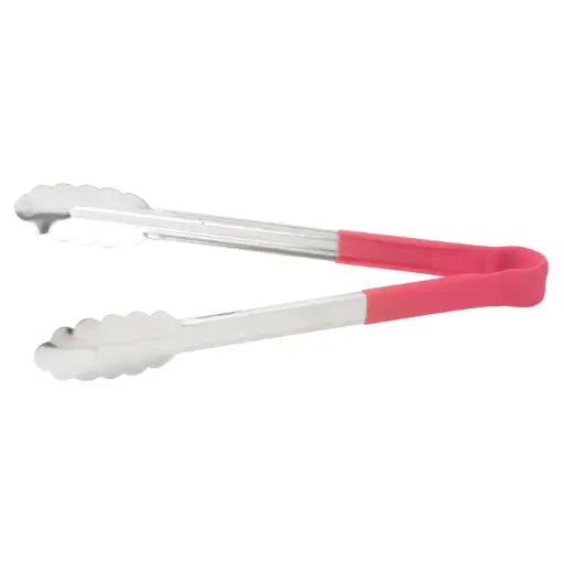 [UTPH-12R] Heat Resistant Heavy-Duty Utility Tongs with Polypropylene Handle - 12", Red