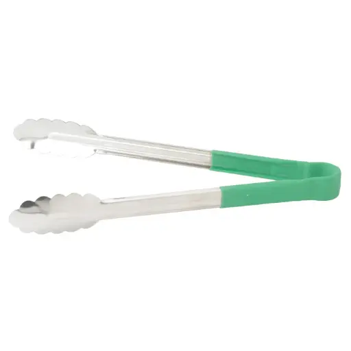 [UTPH-12G] Heat Resistant Heavy-Duty Utility Tongs with Polypropylene Handle - 12", Green