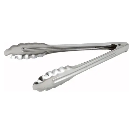 [UT-9LT] Stainless Steel Utility Tongs, Medium Weight - 9"