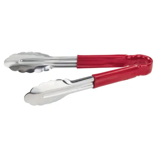 [UT-9HP-R]  Heavy-Duty Utility Tongs with Plastic Handle - 9", Red