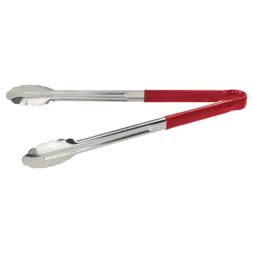 [UT-16HP-R]  Heavy-Duty Utility Tongs with Plastic Handle - 16", Red
