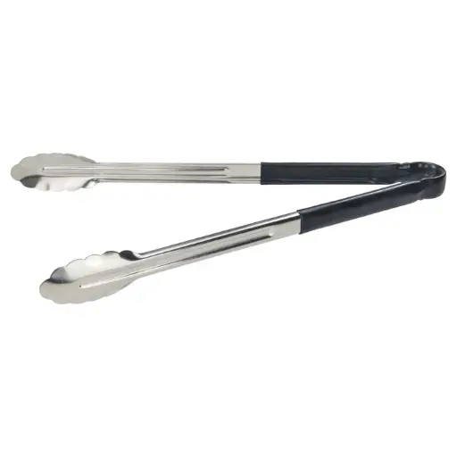 [UT-16HP-K]  Heavy-Duty Utility Tongs with Plastic Handle - 16", Black