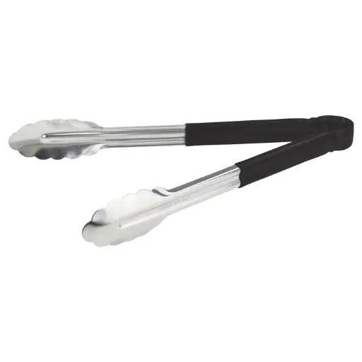 [UT-12HP-K] Heavy-Duty Utility Tongs with Plastic Handle - 12", Black