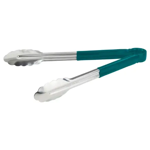 [UT-12HP-G]  Heavy-Duty Utility Tongs with Plastic Handle - 12", Green