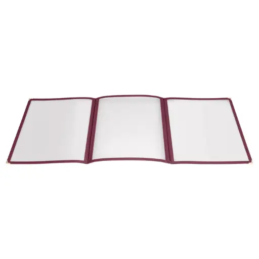 [PMCT-9U] Tri-Fold Triple Panel Menu Cover, 9-1/2" x 12-1/8" - Burgundy