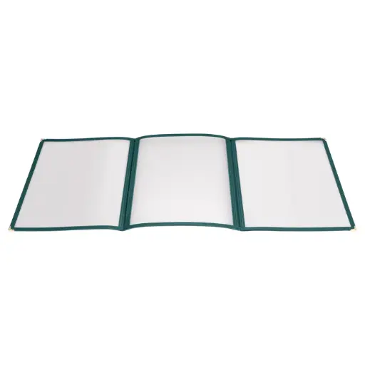 [PMCT-9G] Tri-Fold Triple Panel Menu Cover, 9-1/2" x 12-1/8" - Green