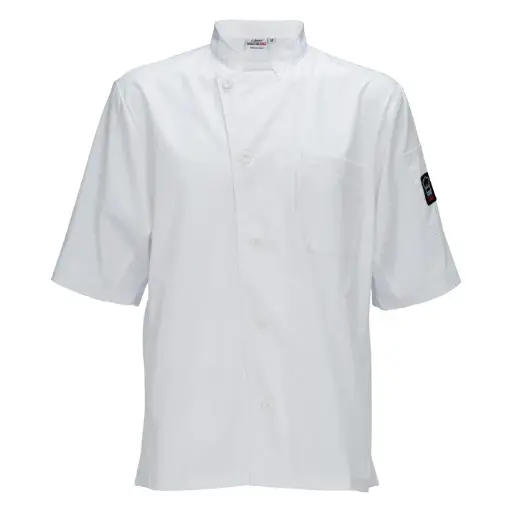 [UNF-9W3XL] Ventilated Chef Shirt, Tapered Fit