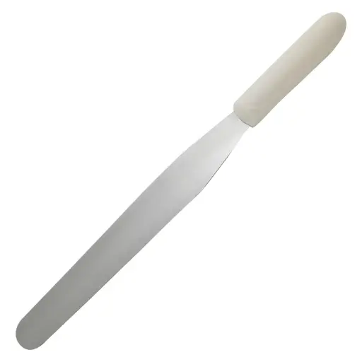 [TWPS-7] Bakery Spatula, White Polypropylene Handle - 7-15/16" x 1-1/4"