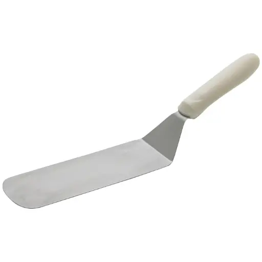 [TWP-90] Flexible Turner w/Offset, White PP Hdl, 8-1/4" x 2-7/8" Blade