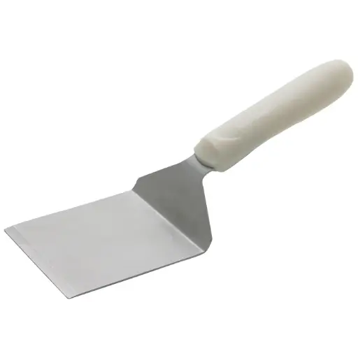 [TWP-41] Steak/Burger Turner with Offset, White Polypropylene Handle, 4-1/8" x 3-3/4" Blade