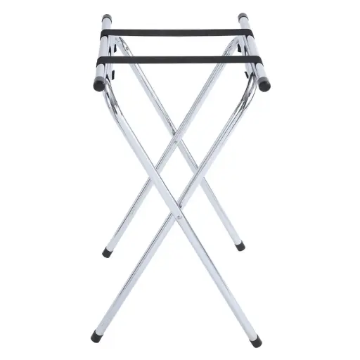[TSY-1A]  Folding Tray Stand, 31"H, Chrome Steel