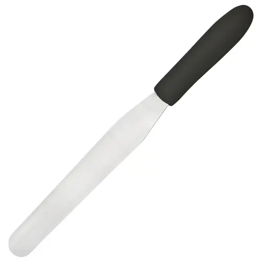 [TKPS-7] Bakery Spatula, Black Polypropylene Handle - 7-15/16" x 1-1/4"
